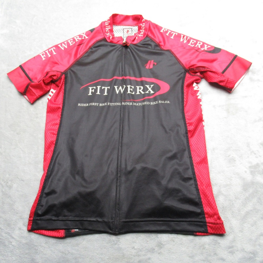 Hincapie Cycling Jersey Womens Medium Black Fit Werx Full‎ Zip Short Sleeve